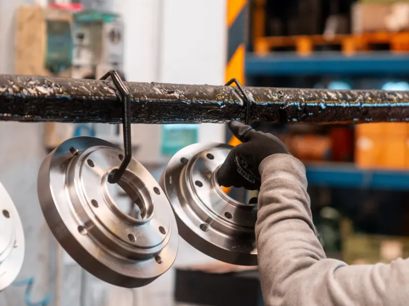 flange circolari metalliche di accoppiamento appese
